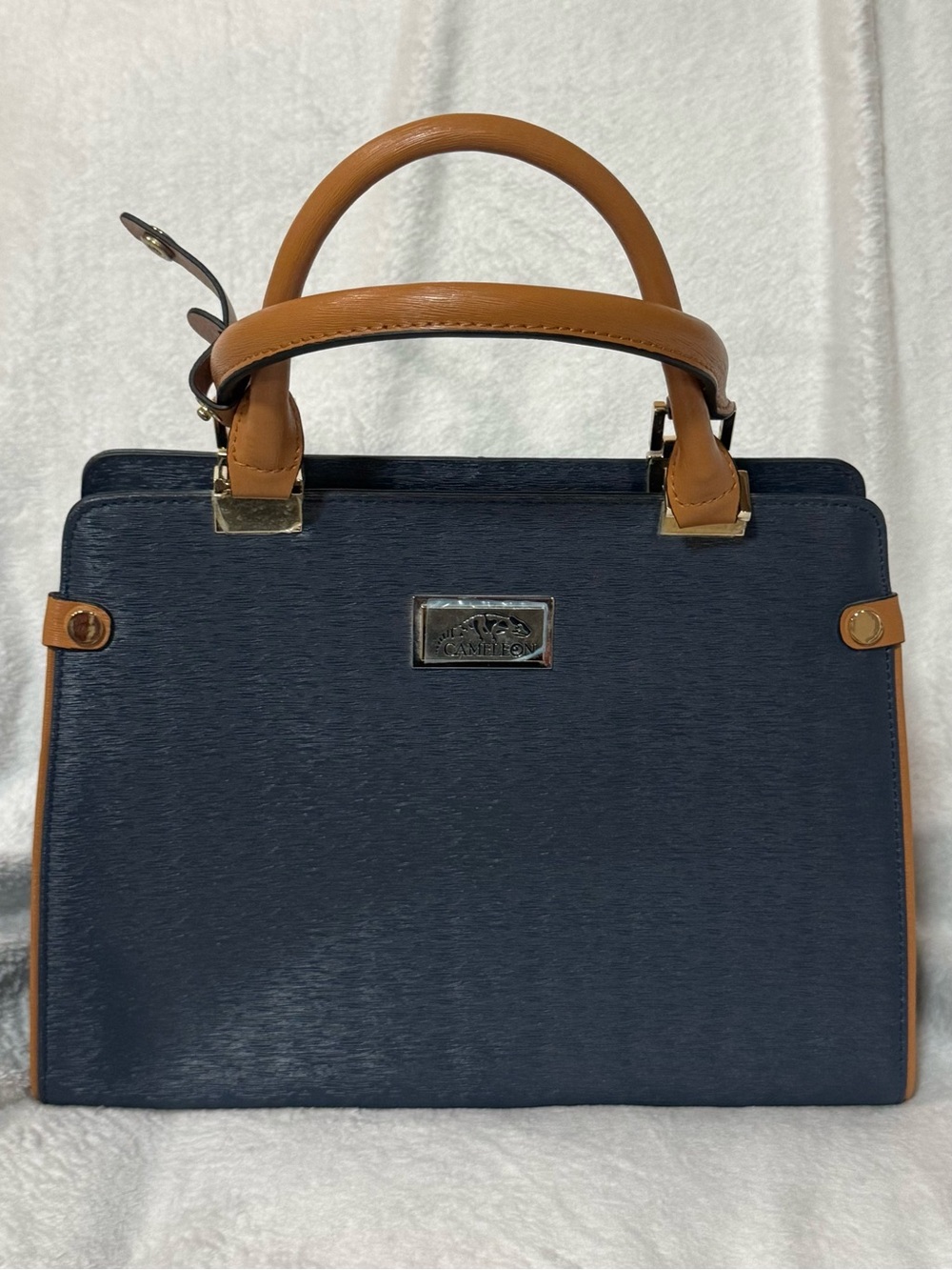NWOT Cameleon Navy Concealed Handgun Bag with TanTop Handles
